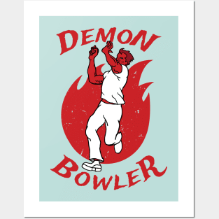 Cricket Player Demon Fast Bowler Cricket Fan Posters and Art